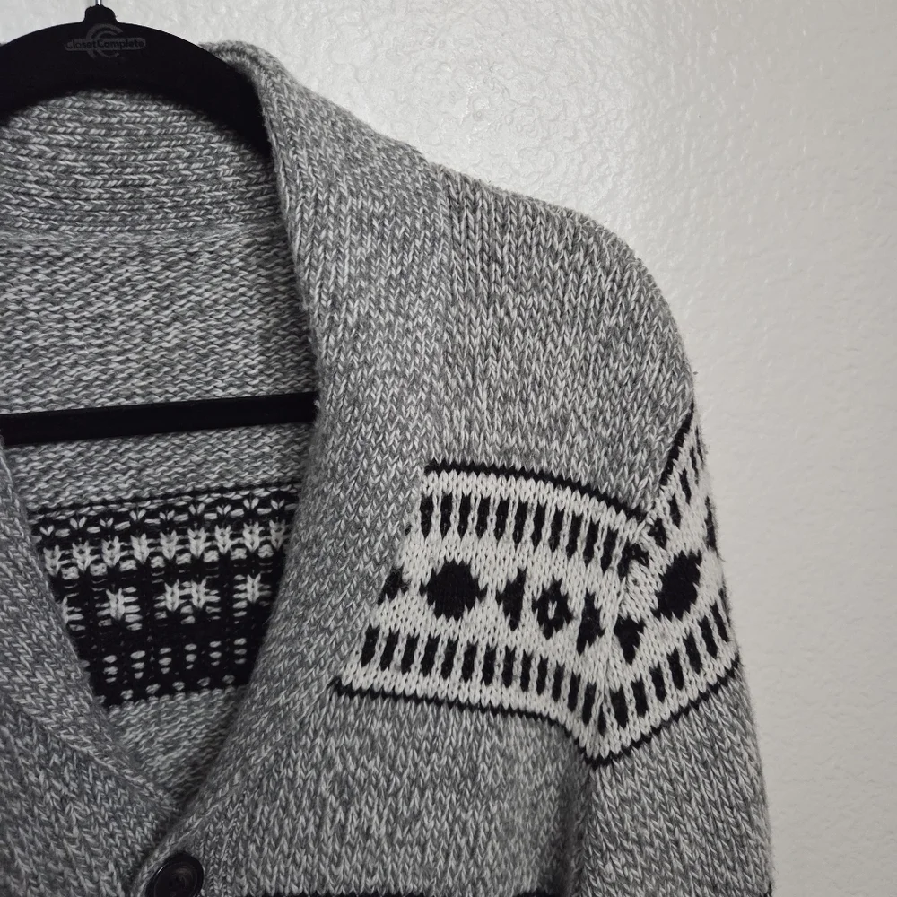 Old Navy Fair Isle shawl collar button-up cardigan sweater Men's Size Large - Picture 5 of 6